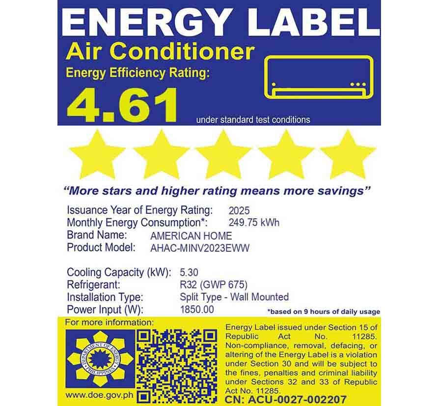 AMERICAN HOME AHAC-MINV2023EHW - angle-2