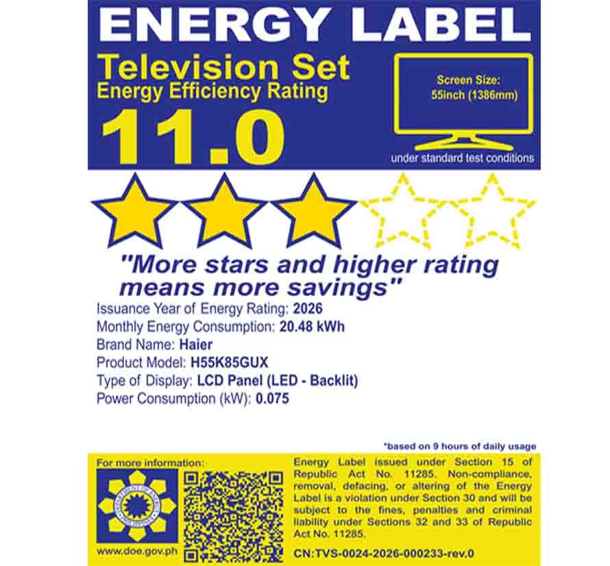 HAIER H55K85GUX - angle-2